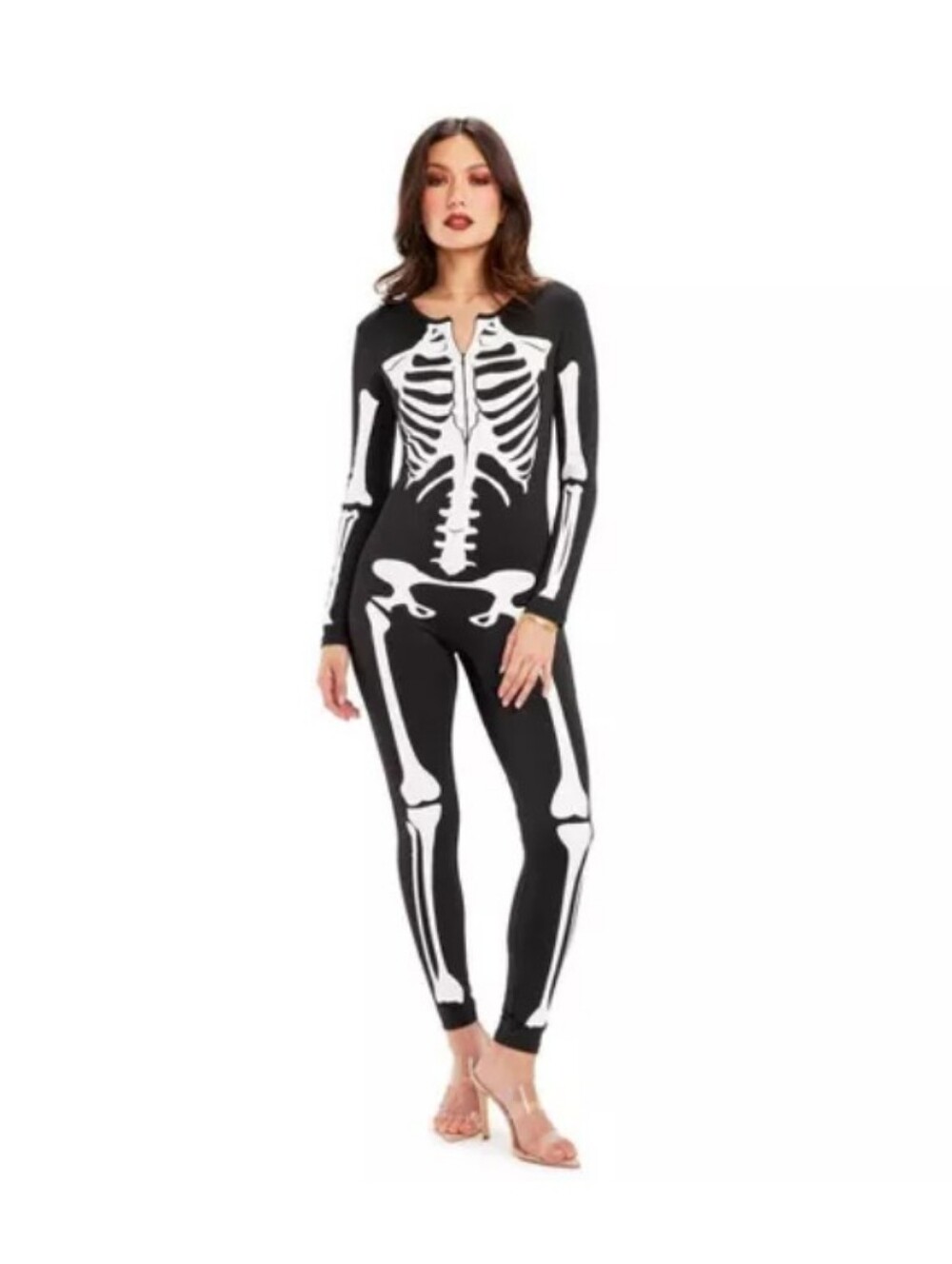 Tipsy Elves Black and White Skeleton Jumpsuit Women's Size XS New